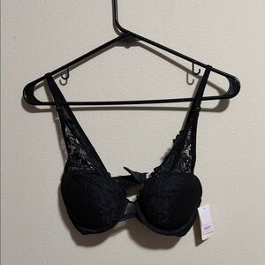 Auden black lacy wired bra 32C NWT